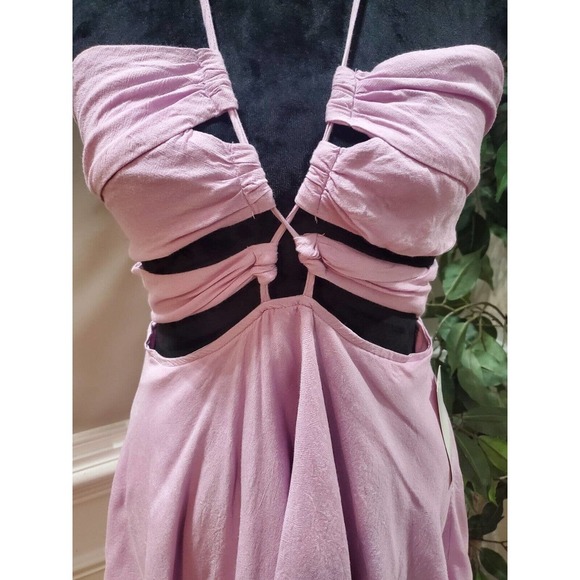 Tobi Women's Pink 100% Viscose Halter Neck Sleeveless Casual Top Blouse Size M - Picture 3 of 12